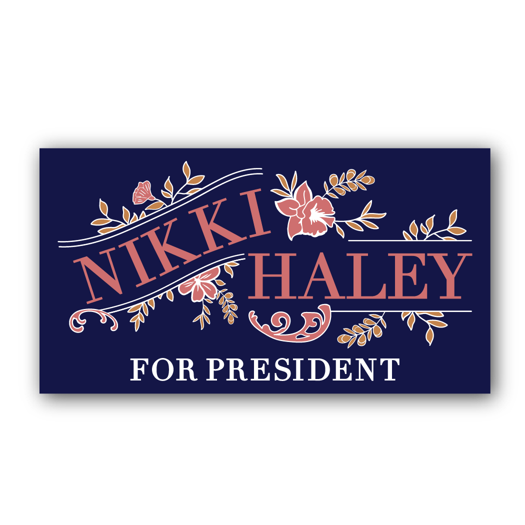Nikki Haley For President Floral Bumper Sticker