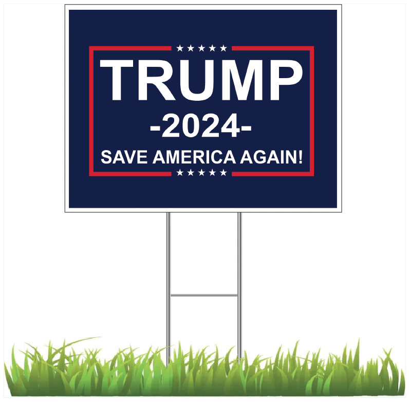 "Declare Your Support: Save America Again with Donald Trump 2024 Yard Sign!"