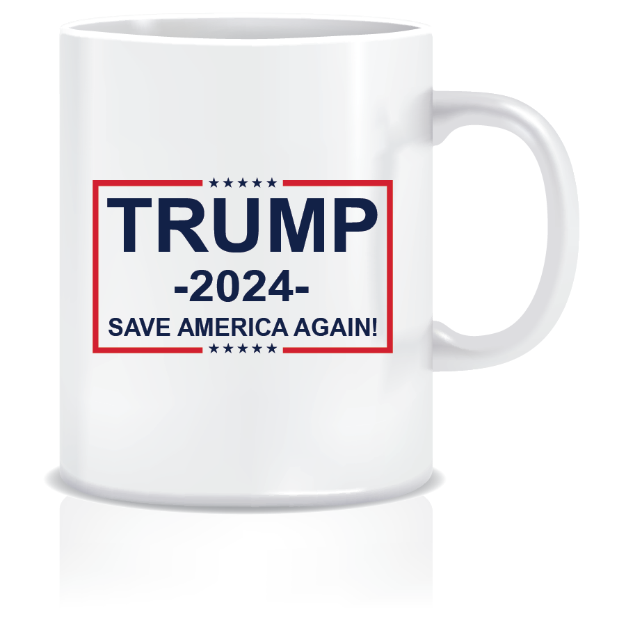 "Save America Again" 11oz Coffee Mug - A Tribute to Donald J. Trump, The Unyielding Champion for the American People.