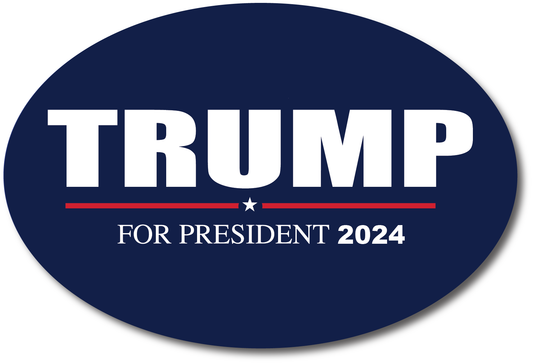 Donald Trump For President 2024 Oval Bumper Sticker
