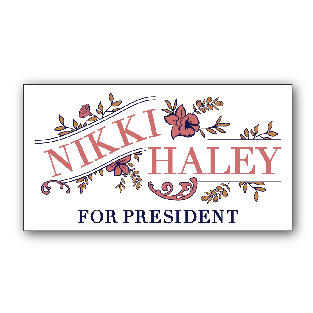 Nikki Haley For President Floral Bumper Sticker