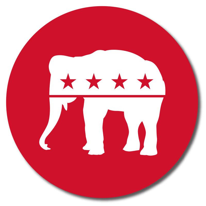 Republican - Red Elephant Button