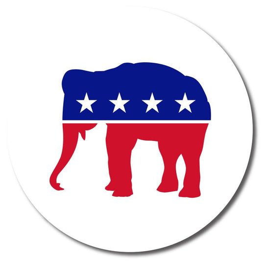 Republican - Red, White & Blue Elephant Button